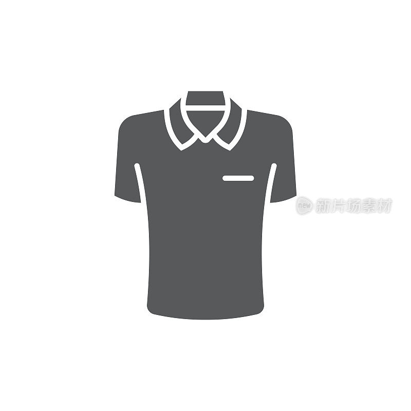 Polo shirt icon, color, line, outline vector sign, linear style pictogram isolated on white. Symbol, logo illustration